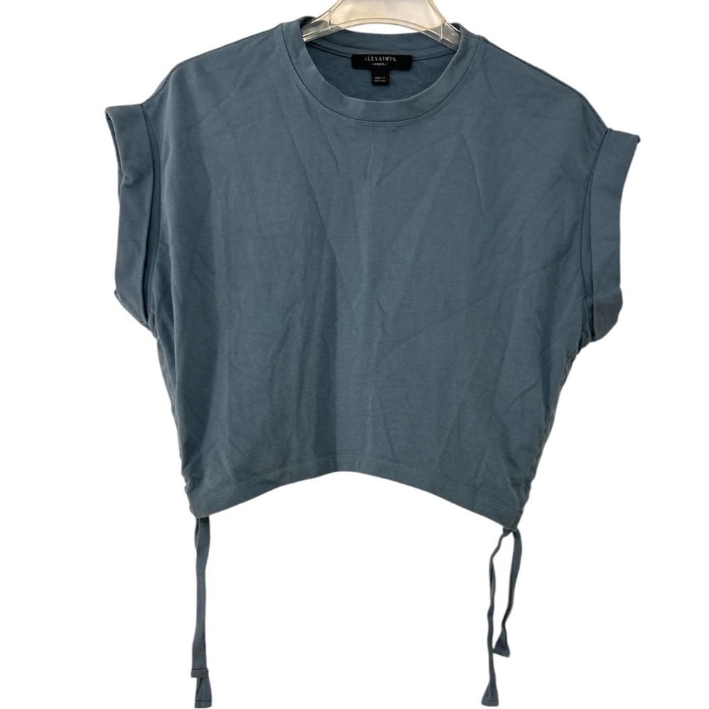 All Saints Slate Blue Cap Sleeve Sweatshirt